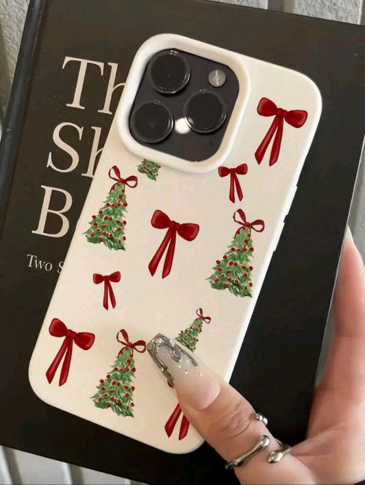 White Bow Christmas Cover For iPhone