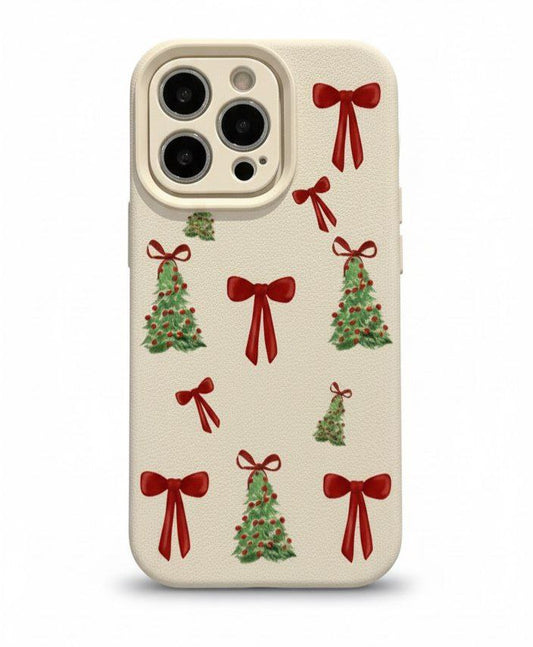 White Bow Christmas Cover For iPhone