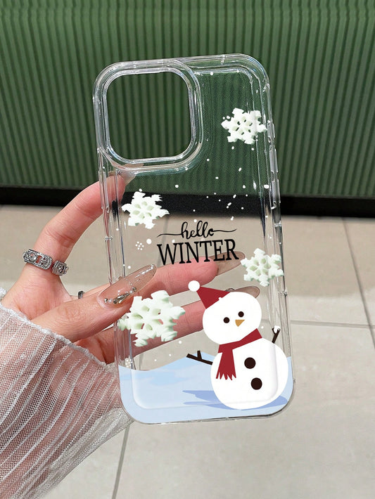 Transparent Winter Theme Phone Case For iPhone