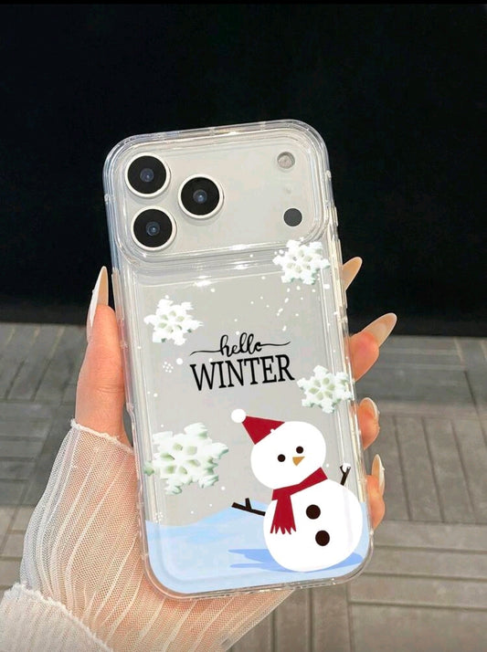 Transparent Winter Theme Phone Case For iPhone